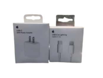 2 Pin PD Fast Charger 20W with USB-C to Lightning Cable for iPhone and all android phones