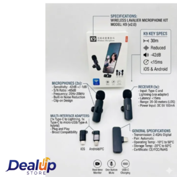 K9 3-in-1 Dual Wireless Microphone
